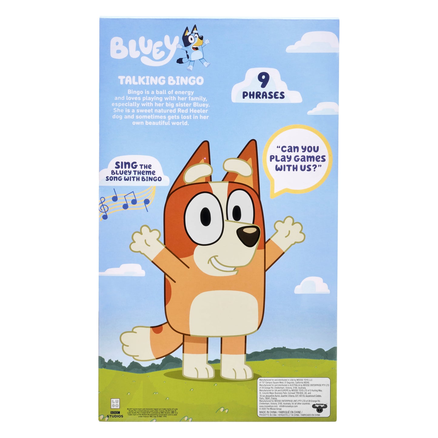 Bluey - Talking Bingo 12" Plush, Ages 3+