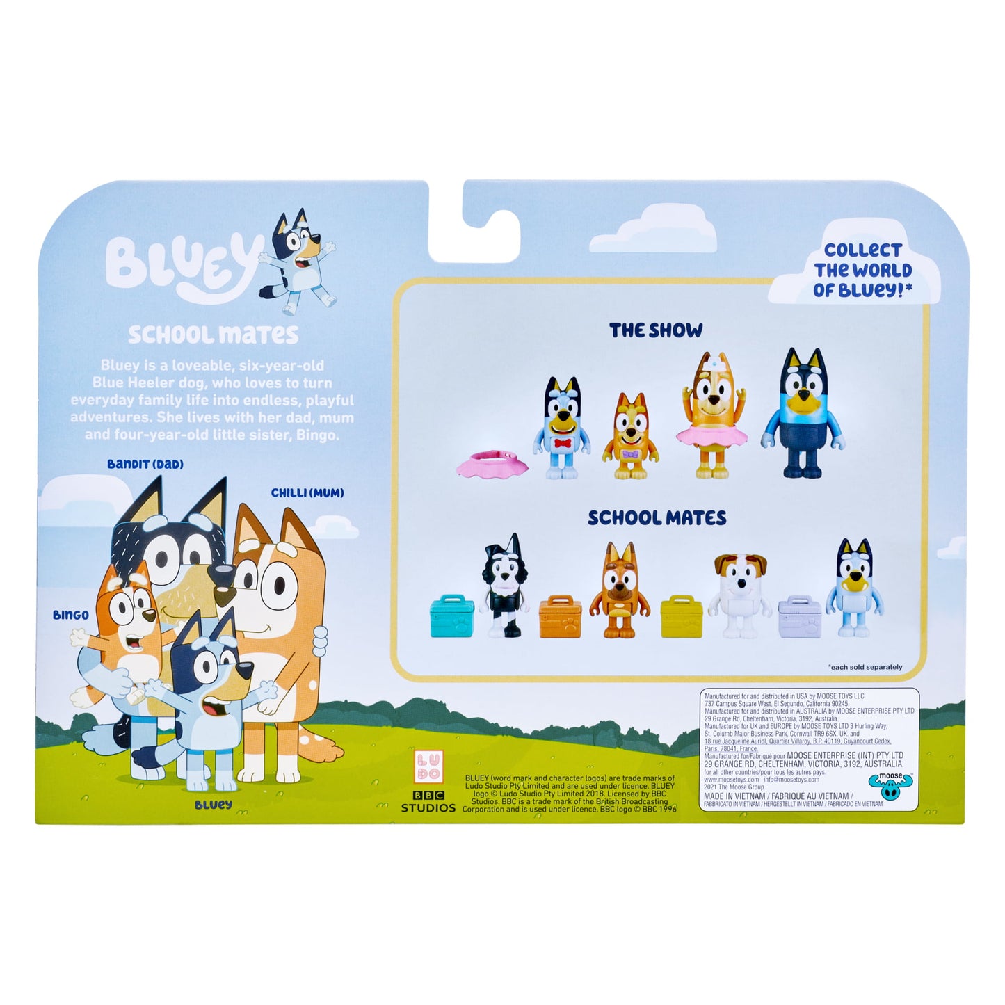 Bluey, School Friends - Bluey, Jack, Pretzel and Mackenzie ,4-Pack, 2.5-3 inch Figures, Preschool, Ages 3+