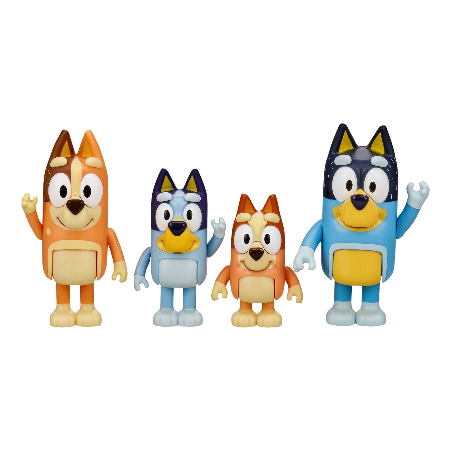 Bluey & Family 4 Pack of 2.5-3" Figures, Including Bluey, Bingo, Mum & Dad