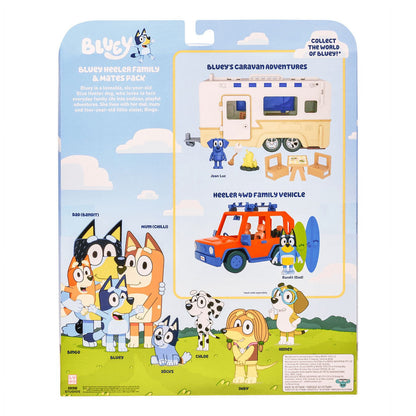 Bluey's Family and Friends - 8 Pack - 2.5-3" Bluey, Bingo, Chilli (Mum) and Dad (Bandit), Honey, Socks, Chloe and Indy Figures