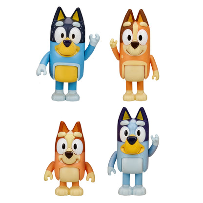 Bluey & Family 4 Pack of 2.5-3" Figures, Including Bluey, Bingo, Mum & Dad