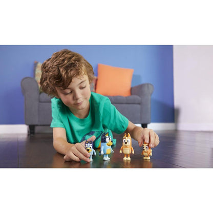 Bluey & Family 4 Pack of 2.5-3" Figures, Including Bluey, Bingo, Mum & Dad