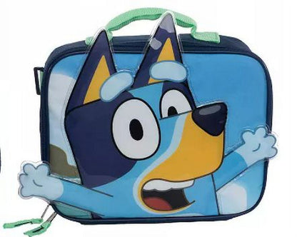 Bluey the Heeler Backpack, Lunch, Accessories Bag, Carabineer, Squish Ball - 5 pc Set